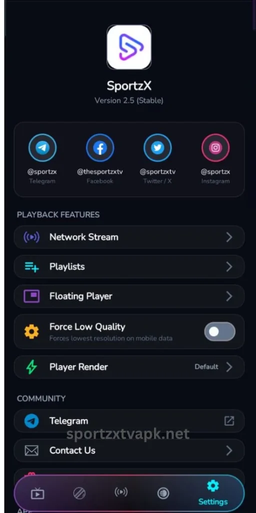 sportzx tv apk img